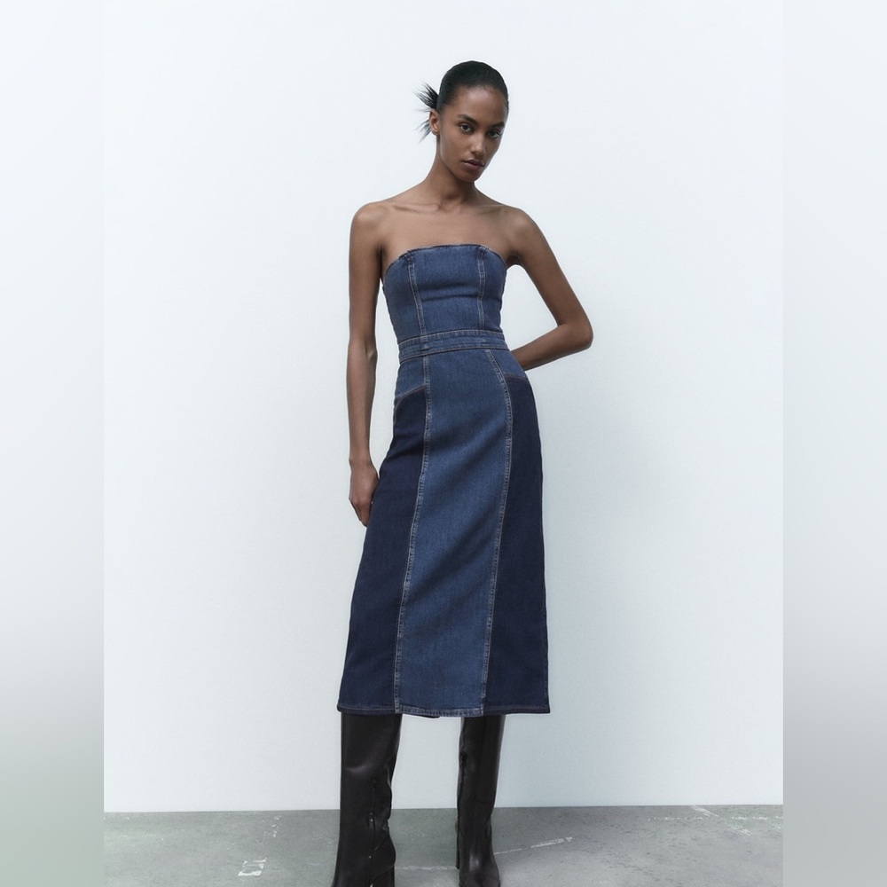 Denim midi dress